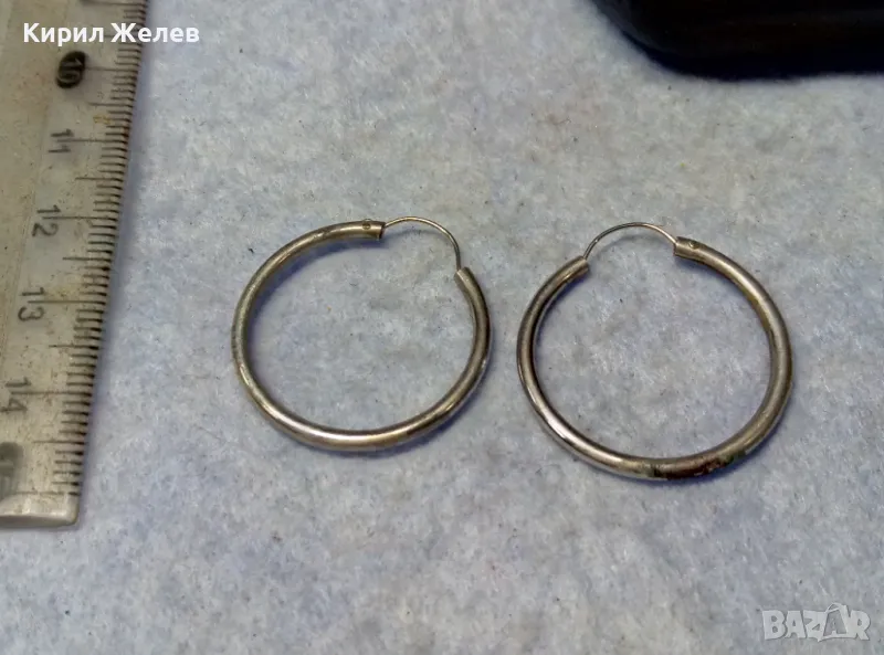 СТАР КЛАСИЧЕСКИ РЕТРО МОДЕЛ СРЕБЪРНИ ОБЕЦИ СРЕБРО ВИСОКА ПРОБА ФИНА РЪЧНА РАБОТА 47595, снимка 1