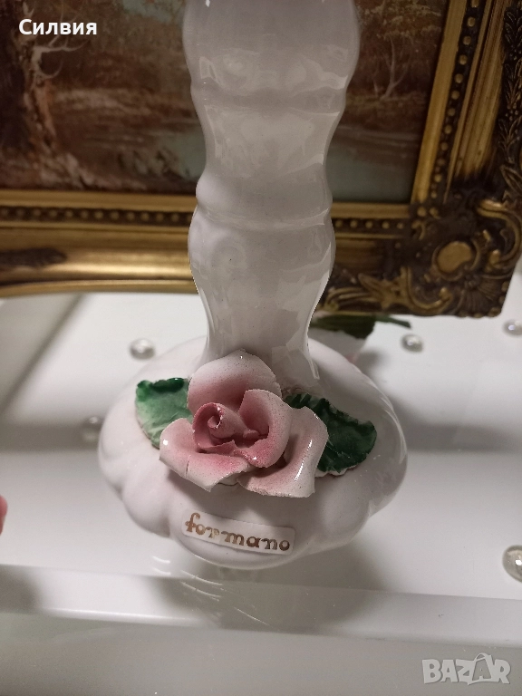 Порцеланов свещник с подарък. , снимка 1