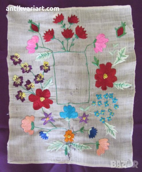 19 век Ръчно бродирана Рамка за Снимка, снимка 1