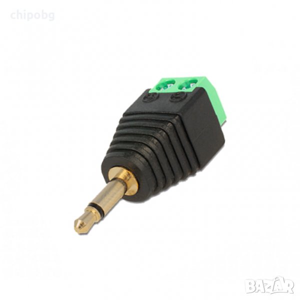 Конектор DeTech, 3.5mm M - Лустер клема, 10бр., Черен, снимка 1