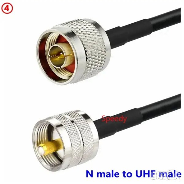 Кабел N male - UHF male / LMR240 / 50 cm, снимка 1