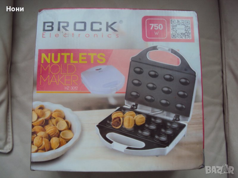 Уред за сладки орехчета BROCK HZ 3012, 750W, За 12 сладки, Незалепващи плочи, снимка 1