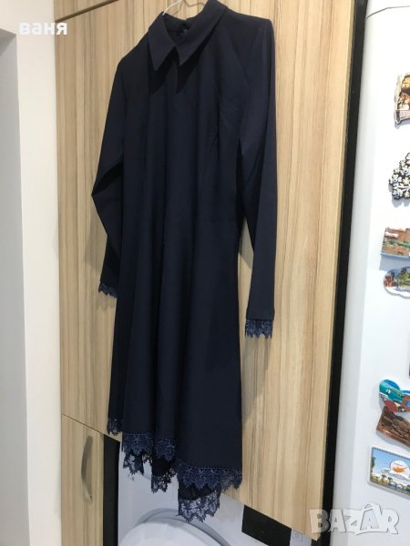 Рокля с дантела синя, снимка 1