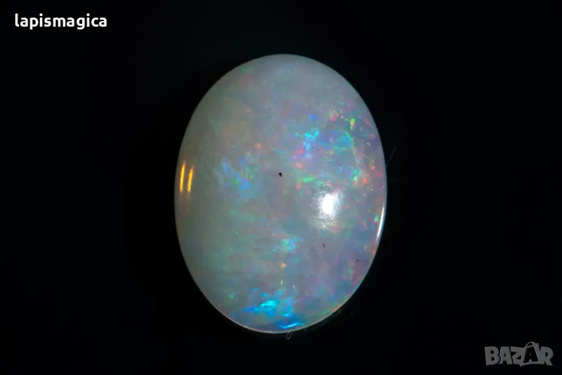 Етиопски опал 3.35ct овален кабошон, снимка 1