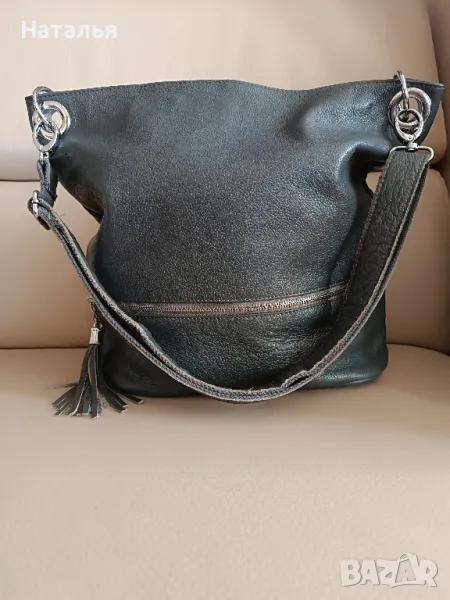 Голяма дамска чанта от естествена кожа., снимка 1