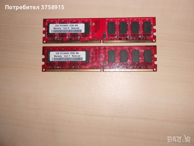 296.Ram DDR2 800 MHz,PC2-6400,2Gb,KINGBOX.Кит 2 броя НОВ, снимка 1