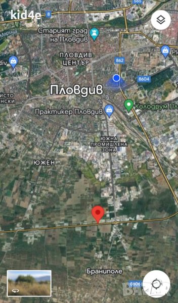 Под наем земя/парцел 3400 кв.м. първа линия, Пловдив, околовръстно, Южна дъга, Индустриална зона-Юг, снимка 1