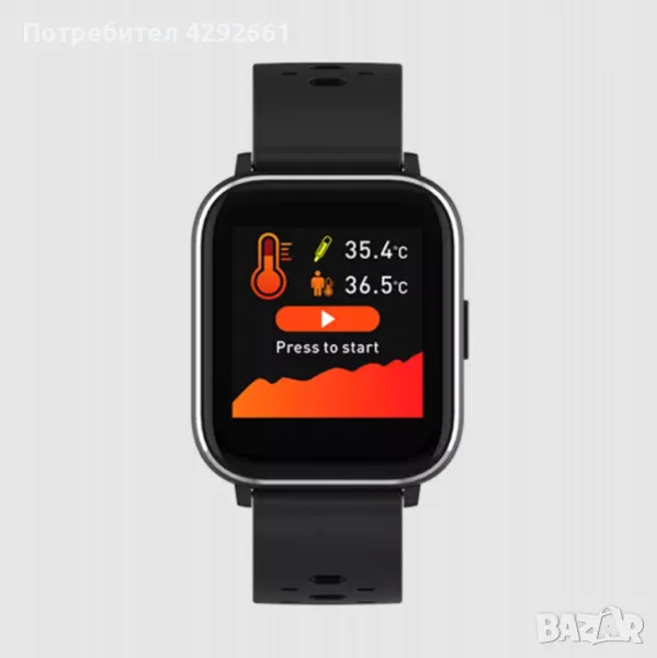 Bluetooth смарт часовник със сензор за телесна температура и пулс Denver SW-163, снимка 1