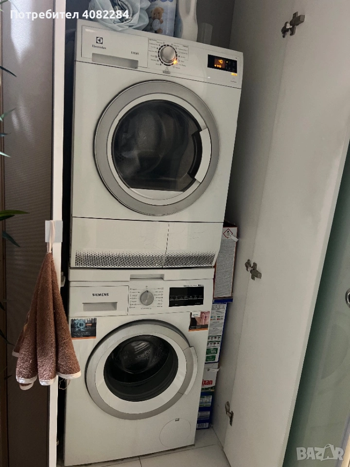 Пералня SIEMENS IQ 500, 8 кгсъс сушилня Electrolux ECOCARE , 8 кг, снимка 1