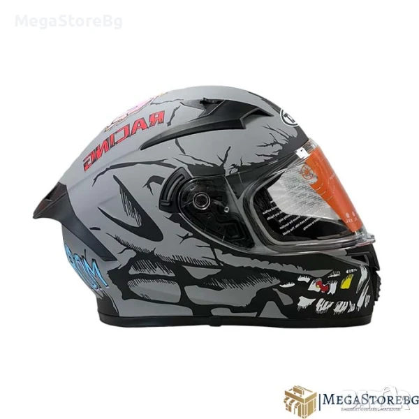 Каска за мотор 108 - размер L - Matt Grey 2, снимка 1