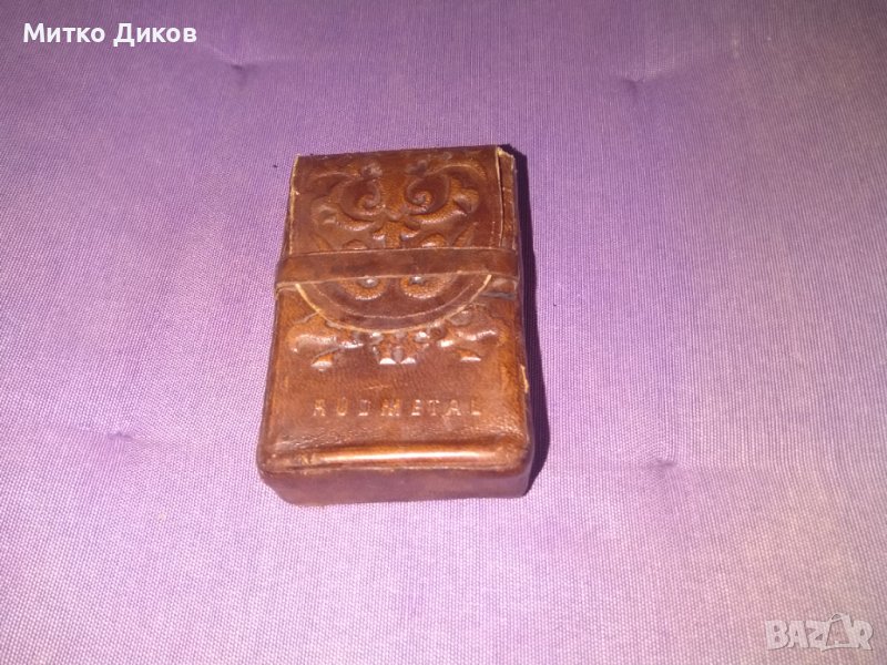 Калъвче Рудметал за цигари за карти и друго естестевна кожа 94х63х25мм, снимка 1