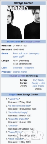 Savage Garden - Savage Garden (CD), снимка 9 - CD дискове - 52857263