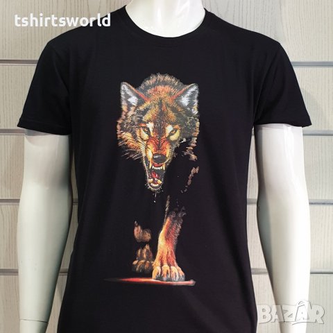 Нова мъжка тениска с дигитален печат Ходещ Вълк, Серия вълци, снимка 9 - Тениски - 40709129