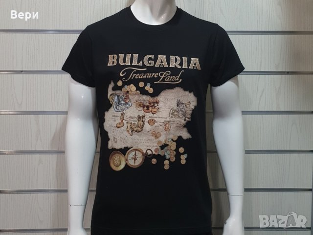 Нова мъжка черна тениска с трансферен печат България - Treasure Land (Земя на съкровищата), снимка 13 - Тениски - 27987779
