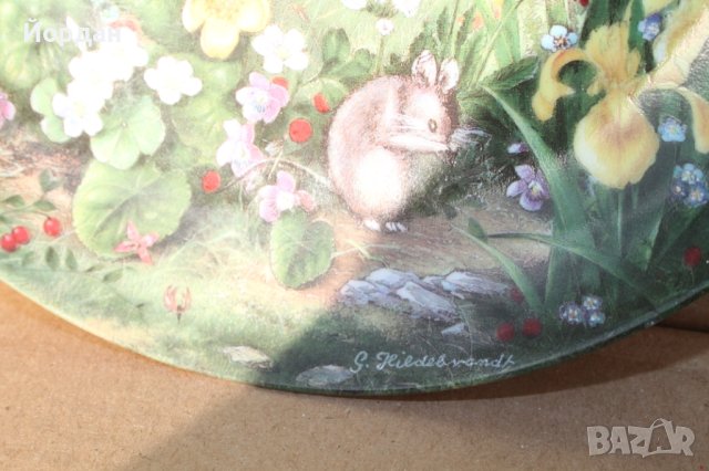 Немска ръчно рисувана чиния, снимка 4 - Антикварни и старинни предмети - 43895792