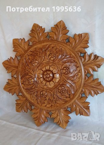 Дърворезба, розета (слънце) за таван, снимка 3 - Други - 32581624