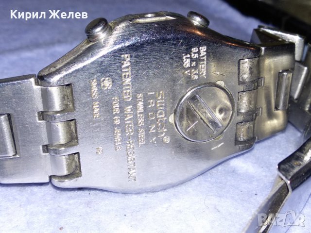SWATCH SWISS AG2005 Марков ОРИГИНАЛЕН ШВЕЙЦАРСКИ КВАРЦОВ ЧАСОВНИК с ВЕРИЖКА БЛАГОРОДНА СТОМАНА 35320, снимка 14 - Мъжки - 39893611