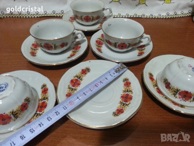 Стар български порцелан чашки за кафе барок , снимка 2 - Антикварни и старинни предмети - 42963030