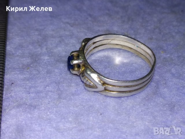 СТАР СКЪПОЦЕНЕН АР НУВО СРЕБЪРЕН САПФИРЕН ПРЪСТЕН ВИСОКА ПРОБА СРЕБРО МАЙСТОРСКА ИЗРАБОТКА 29554, снимка 8 - Антикварни и старинни предмети - 43226807
