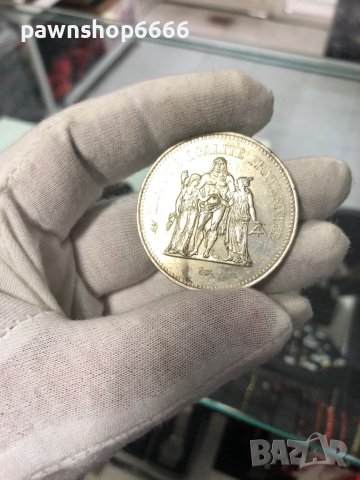 Сребърна монета Франция 50 франка 1978 Херкулес, снимка 7 - Нумизматика и бонистика - 40498360