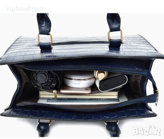 Кафява Кожена Дамска Чанта Сет Комплект, снимка 2 - Чанти - 43064286