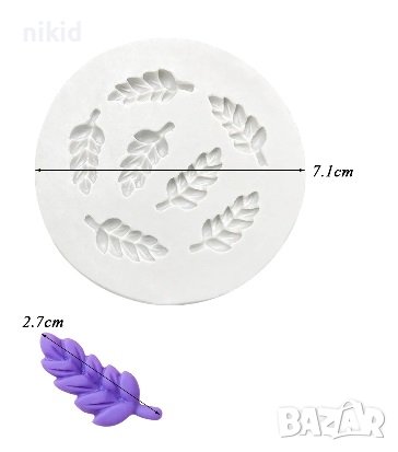 малки стръкове овес житен клас жито силиконов молд форма фондан шоколад декор украса, снимка 3 - Форми - 43881038