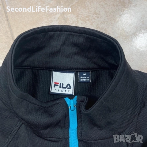 Дамско спортно яке Fila с цип размер M черно, снимка 2 - Якета - 52858986