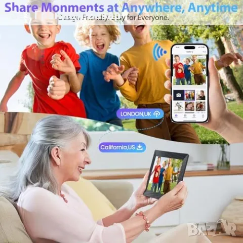 Нова цифрова WiFi Фото Рамка 10.1" с Тъч Екран и 32GB Памет за снимки, снимка 3 - Друга електроника - 50034259