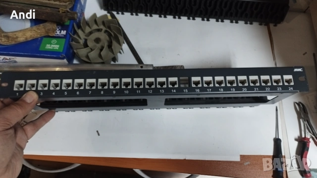 Пач панел 5е cat.  - 24 порта за рак - сърварен шкаф 1U MMC, снимка 4 - Суичове - 53298590