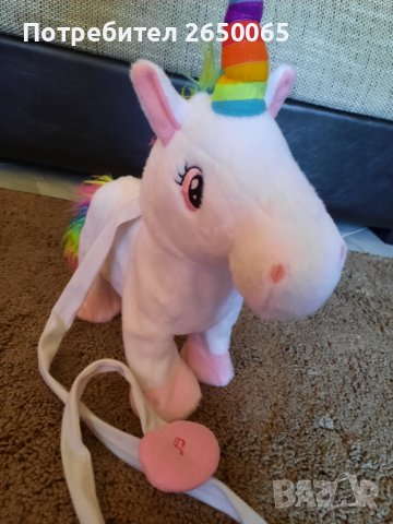 Интерактивен ходещ и цвилещ еднорог , снимка 3 - Плюшени играчки - 37298903