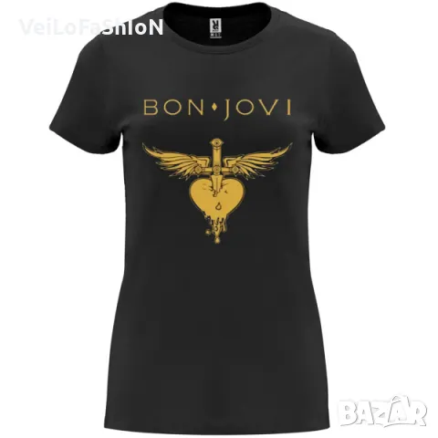 Нова дамска тениска на музикалната група Bon Jovi , снимка 2 - Тениски - 50364543