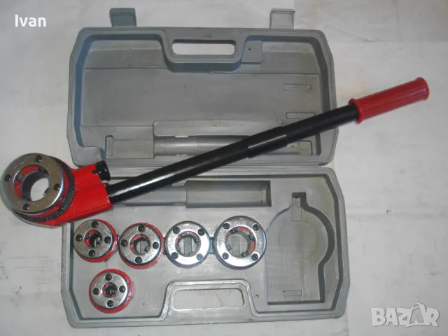 НОВ КОМПЛЕКТ РЕЗБОНАРЕЗЕН 1/4-1 1/4 ЦОЛ ВИНТОРЕЗ ПАФТА ПЛАШКА РЕЗБИ ТРЪБИ 6ГЛАВИ ДЕСНИ СТАНДАРТ BSPT, снимка 15 - Други инструменти - 48048670