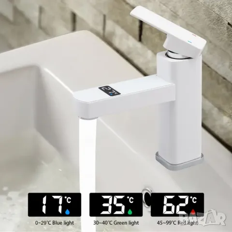 🛁✨ ЛУКСОЗЕН СМЕСИТЕЛ ЗА БАНЯ – ЧЕРНО & БЯЛО + ЦИФЕРБЛАТ ЗА ТЕМПЕРАТУРА 🔥❄️, снимка 4 - Смесители - 50161101