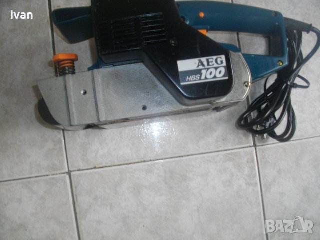 AEG-1010W/350m/min/4,8kg/4,8 A-Немски Професионален Голям Лентов Шлайф-ОТЛИЧЕН-Почти Нов-АЕГЕ, снимка 3 - Други инструменти - 40719620