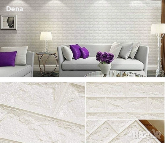 Декоративен 3D тухлен тапет за стени от PE пяна 77х70 см., снимка 4 - Декорация за дома - 52423886