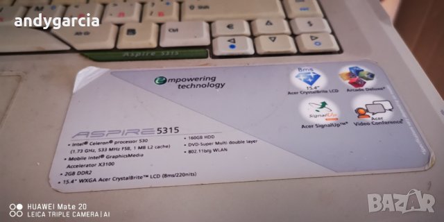 Acer Aspire 5315 на части, всичко е налично, проблем видео чипа, снимка 4 - Части за лаптопи - 32385836