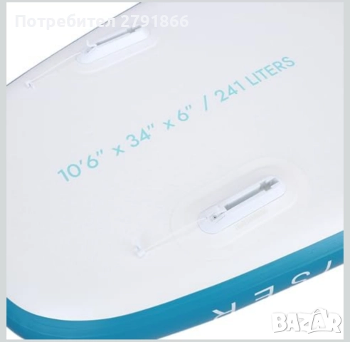 Надуваема дъска за гребане, падълборд iROCKER Nautical GO Cruiser 10'6" бяло/син , снимка 6 - Водни спортове - 52407884