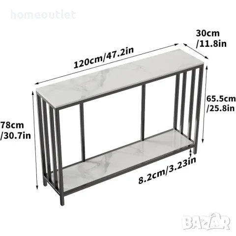 ПРОМОЦИЯ Елегантна конзолна маса с плот от синтерован камък WISFOR JJ-XZ841, снимка 5 - Маси - 50192399