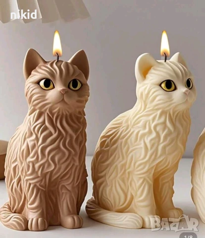 3D Котка коте голям силиконов молд форма смола шоколад смола гипс свещ декор, снимка 2 - Форми - 51268587