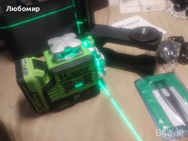 Лазерен нивелир, Huepar, самонивелиращ се, Bluetooth свързаност, IP54, снимка 6 - Измервателни инструменти - 48822098