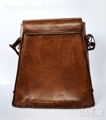 Българска винтидж ретро дамска чанта ръчна естествена дебела кожа соц, снимка 6 - Други ценни предмети - 53385458