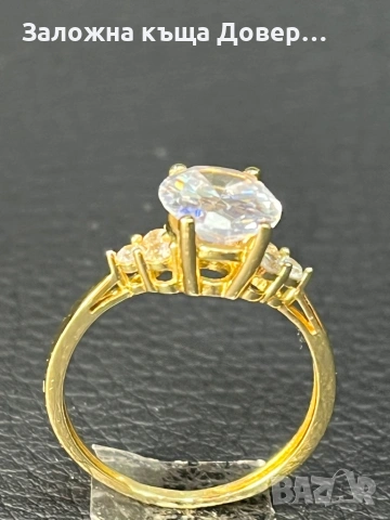 Златен пръстен венчална халка кубичен циркон ЧИСТО НОВ Gold halka venchalna prasten, снимка 2 - Пръстени - 53090710