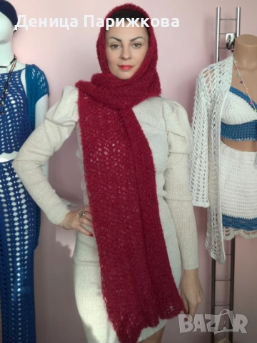 Ръчно плетен шал на една кука модел "Романтик", снимка 2 - Шалове - 52770840