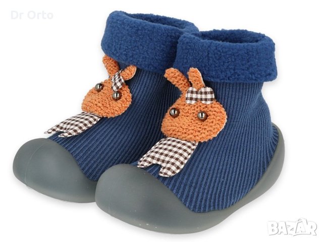 Бебешки боси обувки Befado, Сини със зайче, снимка 3 - Детски обувки - 43534679