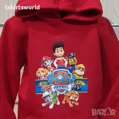 Нов детски суичър с дигитален печат на Paw Patrol (Пес патрул) в червен цвят, снимка 8 - Детски анцузи и суичери - 39173513