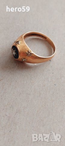 Златен 18к пръстен с Брилянт 0.15 карата, снимка 9 - Пръстени - 43030710
