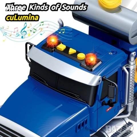 Бетоновоз със звук и светлина - инерционен, снимка 8 - Коли, камиони, мотори, писти - 53585558