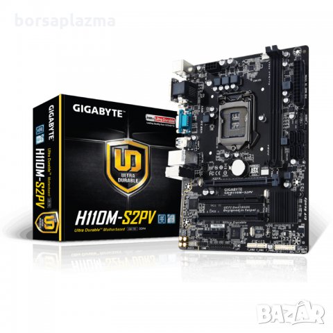 ДЪННА ПЛАТКА GIGABYTE GA-H110M-S2PV, SOCKET 1151, MICRO ATX, DDR4, REV 1.0, снимка 1 - Дънни платки - 27953501