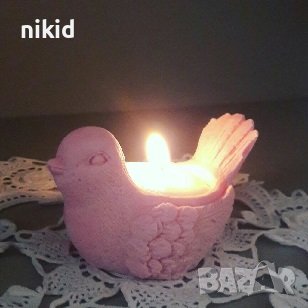 3d Птичка врабче силиконов молд форма калъп гипс свещ свещник кашпа, снимка 3 - Форми - 36905512