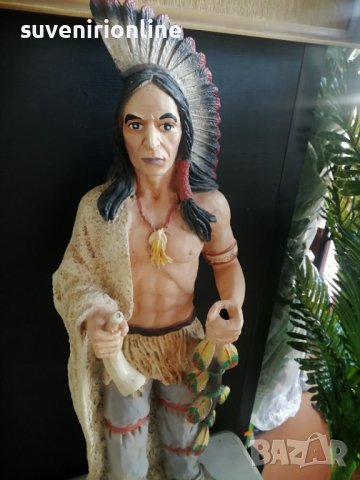 Декоративна статуетка индианец , снимка 3 - Статуетки - 40192043